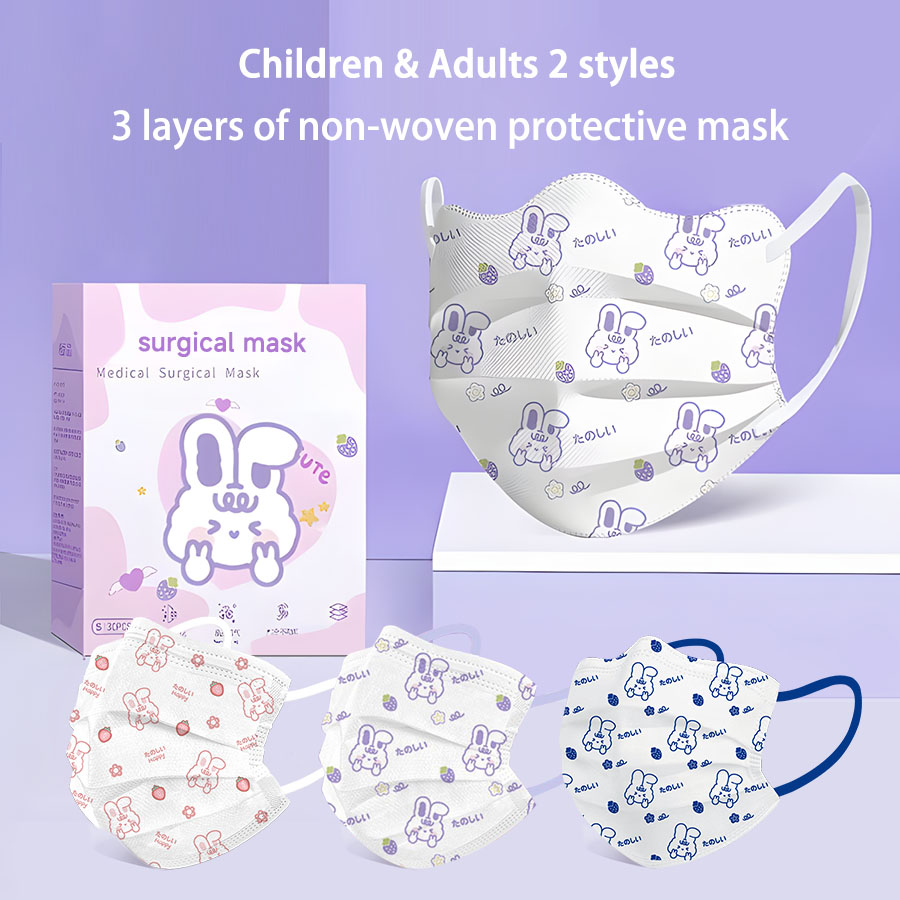 Kids Face Mask - Cartoon gezichtsmasker volwassen kinderen vrouwen wegwerp